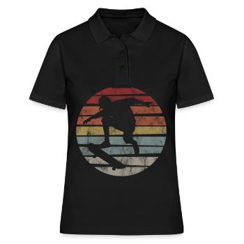 Skateboarder Skateboard Skater Skate Skateing - Women's Polo Shirt - black - Front - Ailine (174cm)