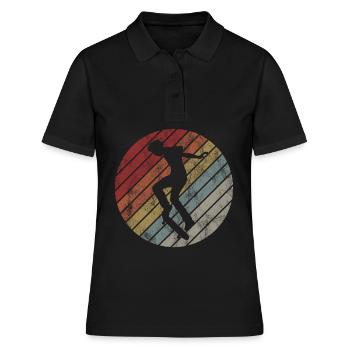 Skateboarder Skateboard Skater Skate Skateing - Women's Polo Shirt - black - Front - Ailine (174cm)