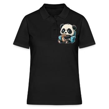 Série Junkie Series Marathon Panda Popcorn Canapé - Polo Femme - noir - Devant - Ailine (174cm)