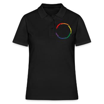 Cercle symbole homosexualité LGBT - Polo Femme - noir - Devant - Ailine (174cm)