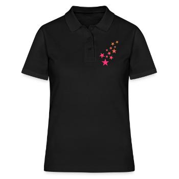 Stern Sternchen Muster Dekoration - Frauen Polo Shirt - Schwarz - Vorne - Ailine (174cm)