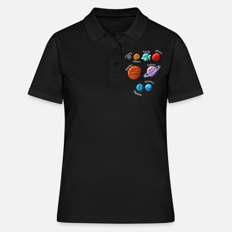 Solar System Planets - Women's Polo Shirt - black