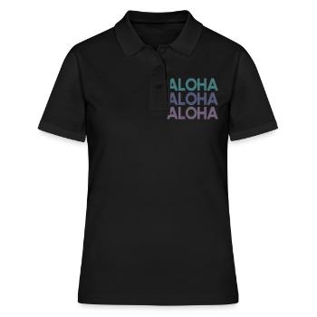 Aloha Aloha Aloha | Les couleurs peuvent être changées - Polo Femme - noir - Devant - Ailine (174cm)