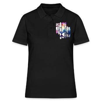 Crazy Space Cat (colored) - Women's Polo Shirt - black - Front - Ailine (174cm)