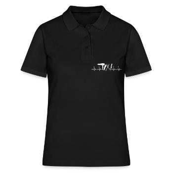 coiffeur battement de cheveux Coupe de cheveux Idée cadeau - Polo Femme - noir - Devant - Ailine (174cm)
