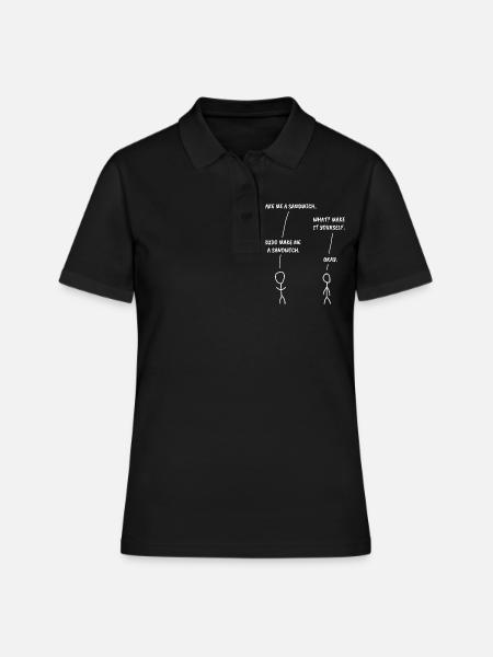 SUDO MAKE ME A SANDWICH - Polo Femme - noir