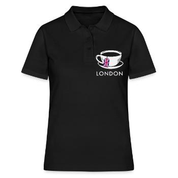 London Tea Cup UK Flag Teabag - Women's Polo Shirt - black - Front - Ailine (174cm)