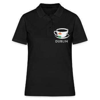 Dublin Tea Cup UK Flag Teabag - Women's Polo Shirt - black - Front - Ailine (174cm)