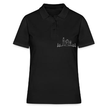 Schach Spielen Herzschlag Schachspiel Geschenk - Frauen Polo Shirt - Schwarz - Vorne - Ailine (174cm)