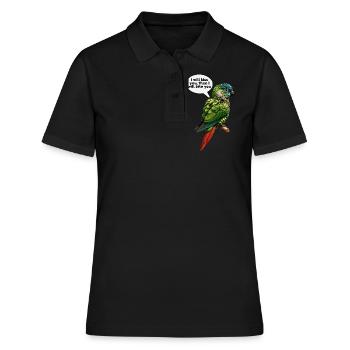 Funny Green Cheeked Conure Design - Women's Polo Shirt - black - Front - Ailine (174cm)