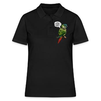 Grünwangen-Conure-Meme Lustiger Conure-Papagei - Frauen Polo Shirt - Schwarz - Vorne - Ailine (174cm)