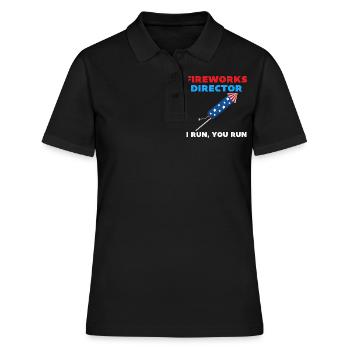 Feuerwerksdirektor lustig 4. Juli - Frauen Polo Shirt - Schwarz - Vorne - Ailine (174cm)