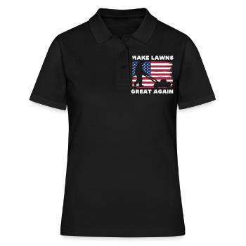 Rasen wieder toll machen - Frauen Polo Shirt - Schwarz - Vorne - Ailine (174cm)