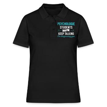 Psychologie disant étudiant en psychologie - Polo Femme - noir - Devant - Ailine (174cm)