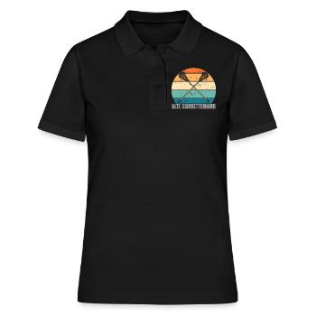 Lacrosse Ball Sticks Old Coach Guy Goal Training - Frauen Polo Shirt - Schwarz - Vorne - Ailine (174cm)
