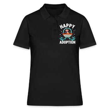 Happy Adoption Adoptionstag Hund Adoption Welpe - Frauen Polo Shirt - Schwarz - Vorne - Ailine (174cm)