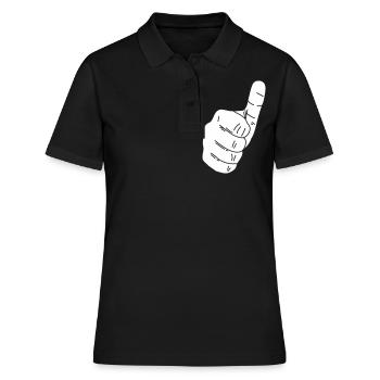 Daumen hoch - Thumbs up - Frauen Polo Shirt - Schwarz - Vorne - Ailine (174cm)
