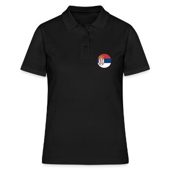 Drapeau Serbie drapeau serbe - Polo Femme - noir - Devant - Ailine (174cm)