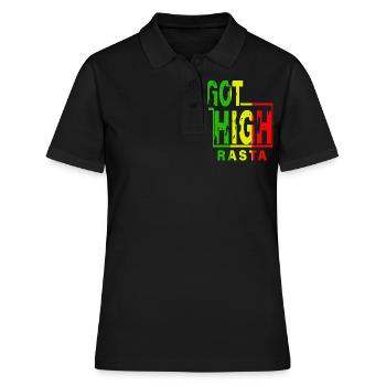 Got high Rasta - Frauen Polo Shirt - Schwarz - Vorne - Ailine (174cm)