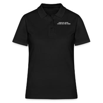 Wandern - Step by step, conquer the hike - Frauen Polo Shirt - Schwarz - Vorne - Ailine (174cm)