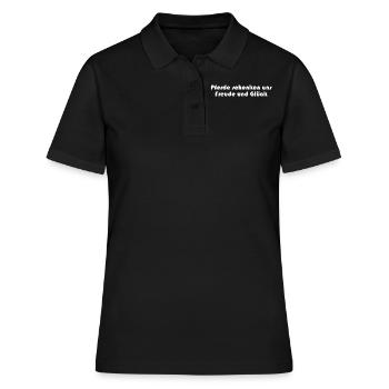 Reiten - Pferde schenken uns Freude und Glück - Frauen Polo Shirt - Schwarz - Vorne - Ailine (174cm)