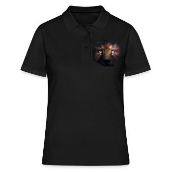 Leo Galaxy Animals Gift Art Animal Motif - Women's Polo Shirt - black - Front - Ailine (174cm)