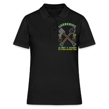 Gärtner Gärtnern Rechen - Frauen Polo Shirt - Schwarz - Vorne - Ailine (174cm)