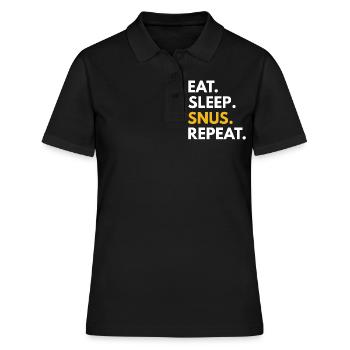 Snus Tabak Nikotin Schweden - Frauen Polo Shirt - Schwarz - Vorne - Ailine (174cm)
