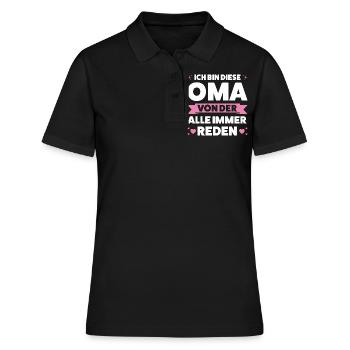 Oma Großmutter Enkelkind Geschenk - Frauen Polo Shirt - Schwarz - Vorne - Ailine (174cm)