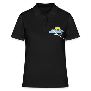 segelfliegen tshirt segelflieger logo gleiten - Frauen Polo Shirt - Schwarz - Vorne - Ailine (174cm)