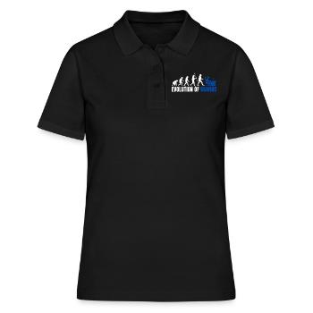 Evolution of Gaming Zocken Geschenk für Zocker VG - Frauen Polo Shirt - Schwarz - Vorne - Ailine (174cm)