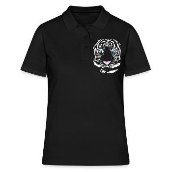 Siberian Tiger Design Cat Lion Lion Cat Wild - Women's Polo Shirt - black - Front - Ailine (174cm)