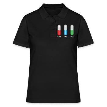 Pilules pour l’amour Air Luck - Polo Femme - noir - Devant - Ailine (174cm)