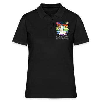 Dabbendes Unicorn Aunticorn Dabbing Unicorn Aunt - Women's Polo Shirt - black - Front - Ailine (174cm)