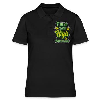 Hanf Sativa Haschisch Hasch - Frauen Polo Shirt - Schwarz - Vorne - Ailine (174cm)