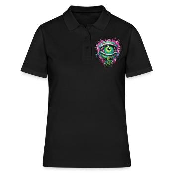 Zombie Auge Apokalypse Halloween Zombiejäger - Frauen Polo Shirt - Schwarz - Vorne - Ailine (174cm)