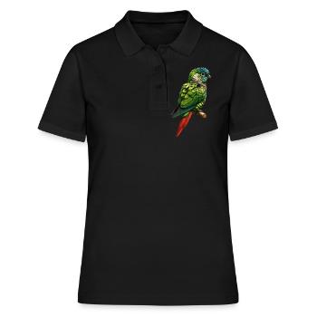 Grünwangen-Conure Niedlicher Conure-Papagei - Frauen Polo Shirt - Schwarz - Vorne - Ailine (174cm)