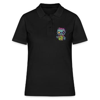 Tasse à café d’Halloween - tasse à café effrayante - Polo Femme - noir - Devant - Ailine (174cm)