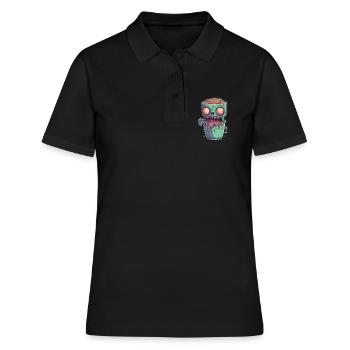 Tasse à café d’Halloween - tasse à café effrayante - Polo Femme - noir - Devant - Ailine (174cm)