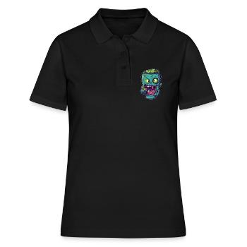 Tasse à café d’Halloween - tasse à café effrayante - Polo Femme - noir - Devant - Ailine (174cm)