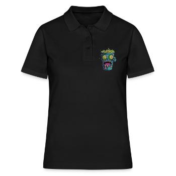 Tasse à café d’Halloween - tasse à café effrayante - Polo Femme - noir - Devant - Ailine (174cm)
