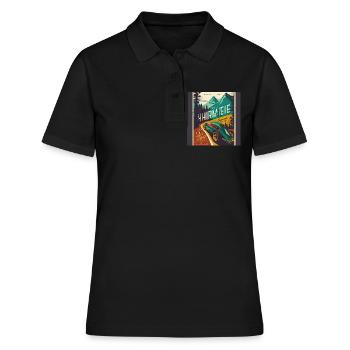 Retro Car Poster Vintage Car Old School - Women's Polo Shirt - black - Front - Ailine (174cm)