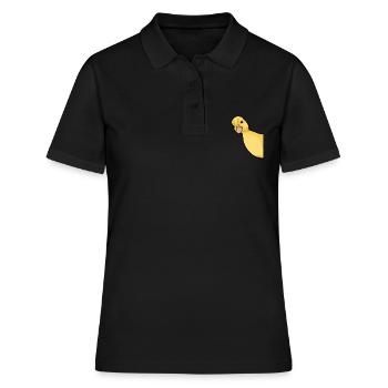 Drôle de canard laqué Peeking Farm Duck Lover - Canard - Polo Femme - noir - Devant - Ailine (174cm)