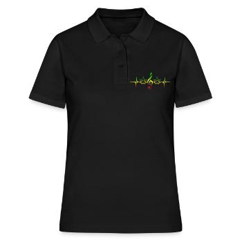 Heartbeat Reggae Ganja Jamaïque Rasta Weed Tea - Polo Femme - noir - Devant - Ailine (174cm)
