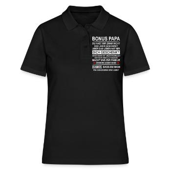 Bonus Papa vom Stiefkind geschenkt - Frauen Polo Shirt - Schwarz - Vorne - Ailine (174cm)