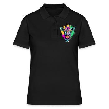 Girafe colorée - Polo Femme - noir - Devant - Ailine (174cm)