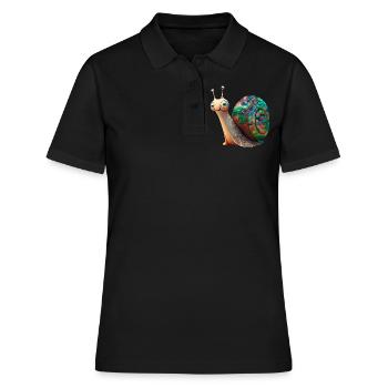 Escargot opale - Coquille d’escargot opale - Polo Femme - noir - Devant - Ailine (174cm)