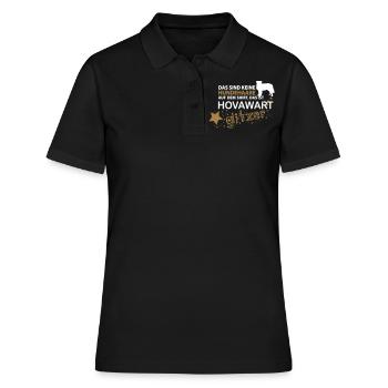 Hovawart Glitzer - Frauen Polo Shirt - Schwarz - Vorne - Ailine (174cm)
