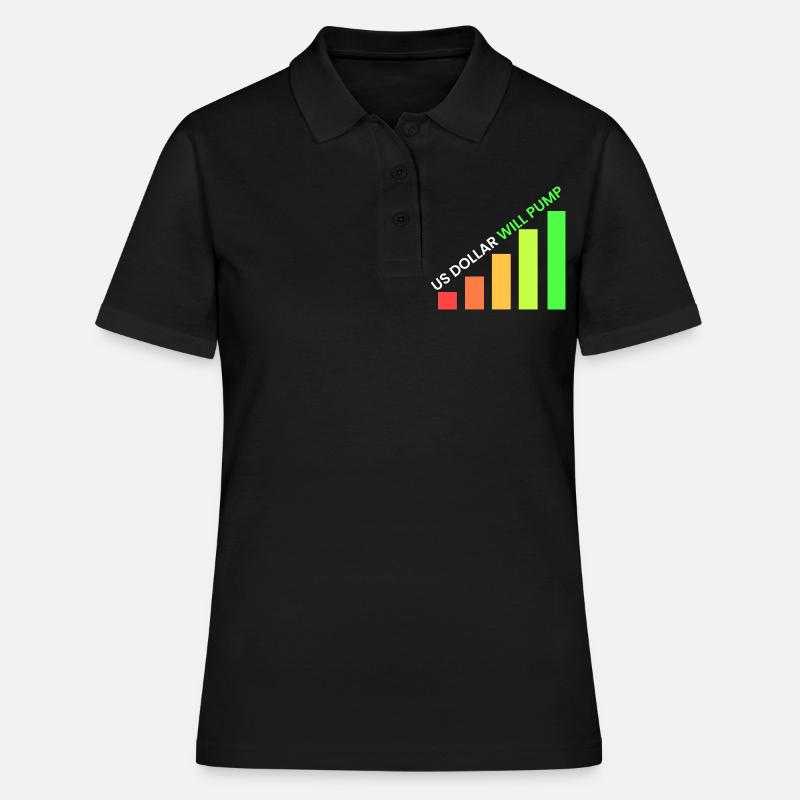 US Dollar wird pumpen - Frauen Polo Shirt - Schwarz