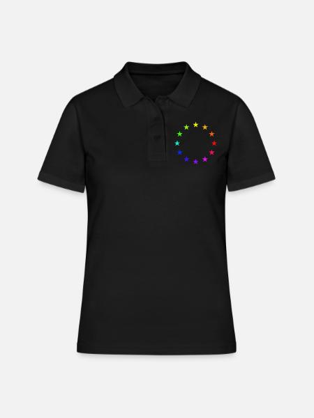 Europa EU Flage Regenbogen - Frauen Polo Shirt - Schwarz